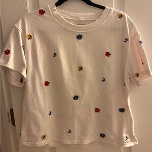 Madewell Embroidered Easy Crop Tee in Confetti Floral